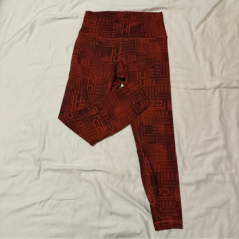 Lululemon Athletica Logo Wundertrain Leggings